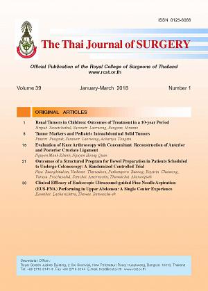 The Thai Journal of Surgery Volume 39 January-March 2018 Number 1