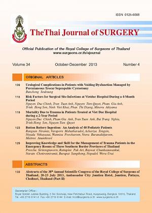 The Thai Journal of Surgery Volume 34 October-December 2013 Number 4