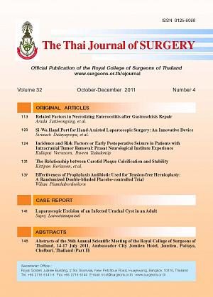 The Thai Journal of Surgery Volume 32   October-December 2011   Number 4