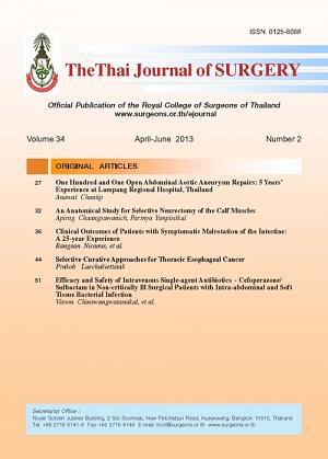 The Thai Journal of Surgery Volume 34 April-June 2013 Number 2