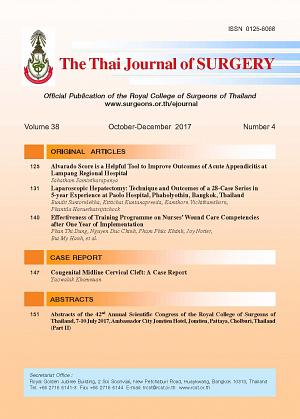 The Thai Journal of Surgery Volume 38 October-December 2017 Number 4