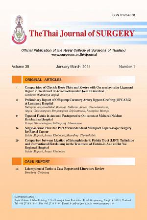 The Thai Journal of Surgery Volume 35 January-March 2014 Number 1