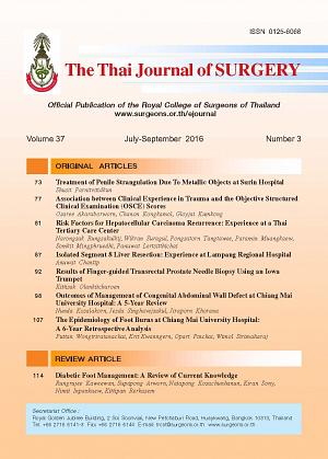 The Thai Journal of Surgery Volume 37 July-September 2016 Number 3