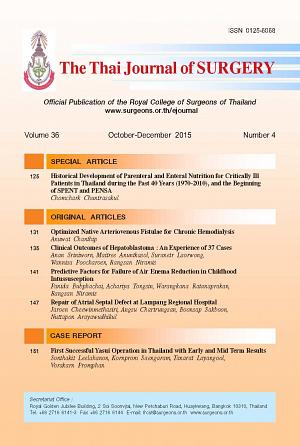 The Thai Journal of Surgery Volume 36 October-December 2015 Number 4
